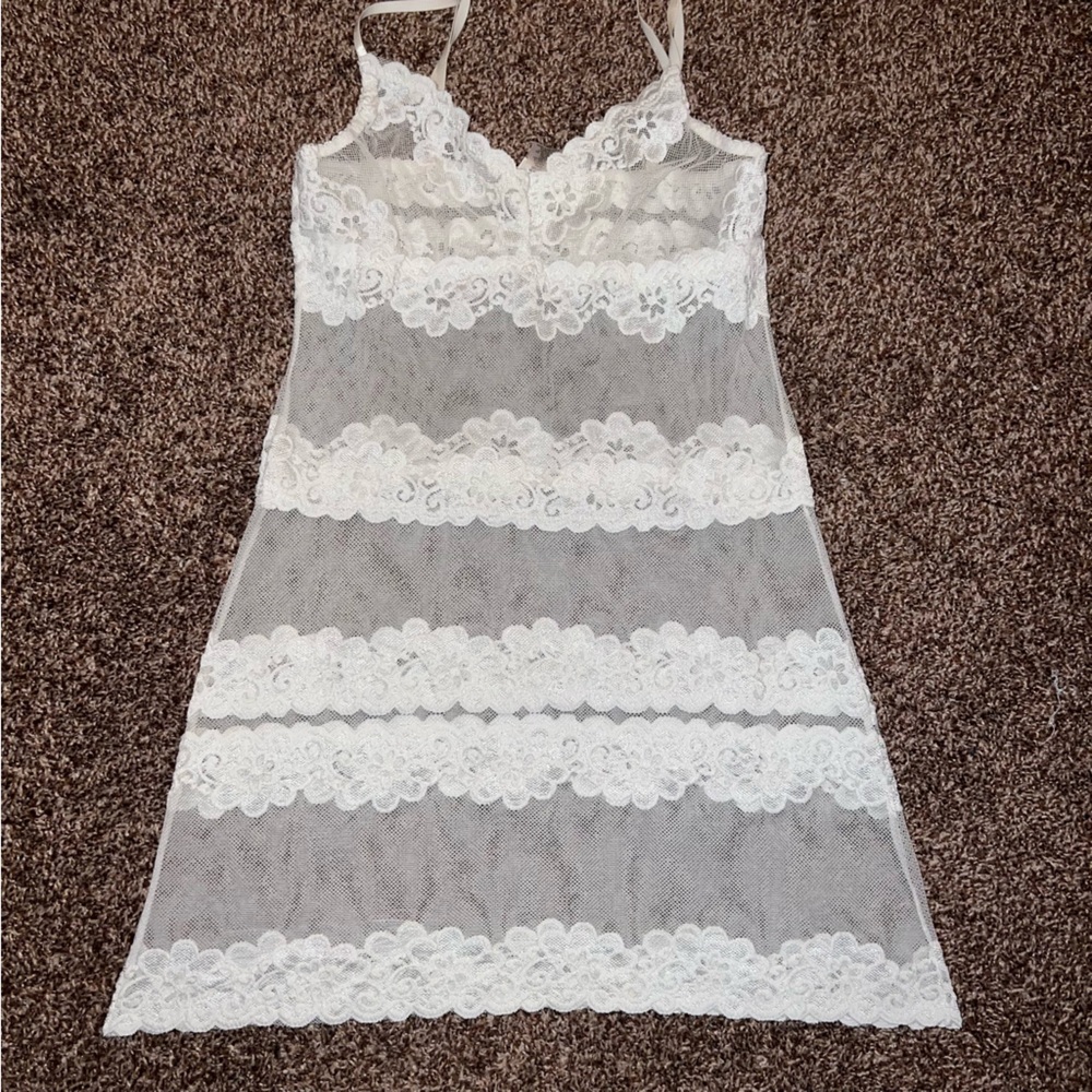 Fredrick’s of Hollywood White Sheer Slip Lingerie